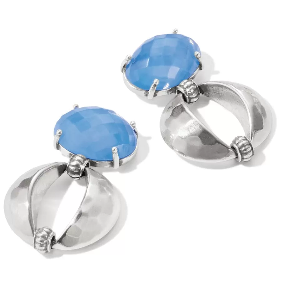 Earrings>Brighton Blue Moon Bold Post Drop Earrings Silver-Blue