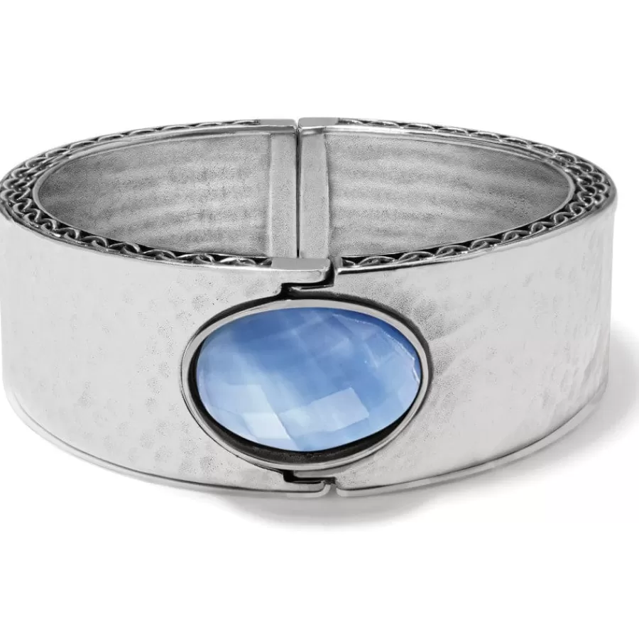 Bracelets>Brighton Blue Moon Hinged Bangle Silver-Blue