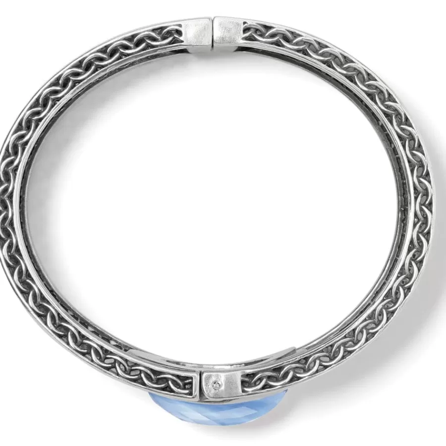 Bracelets>Brighton Blue Moon Hinged Bangle Silver-Blue