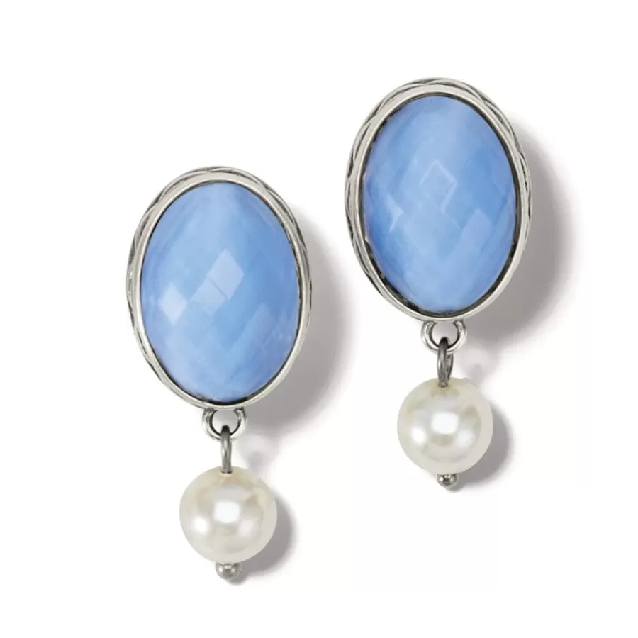 Earrings>Brighton Blue Moon Leverback Earrings Silver-Blue