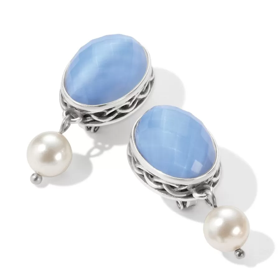 Earrings>Brighton Blue Moon Leverback Earrings Silver-Blue