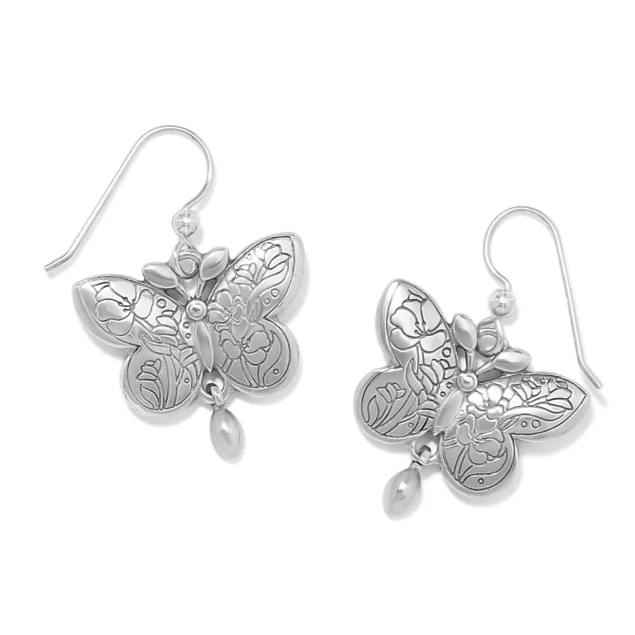 Earrings>Brighton Botanique Butterfly French Wire Earrings Silver-Multi