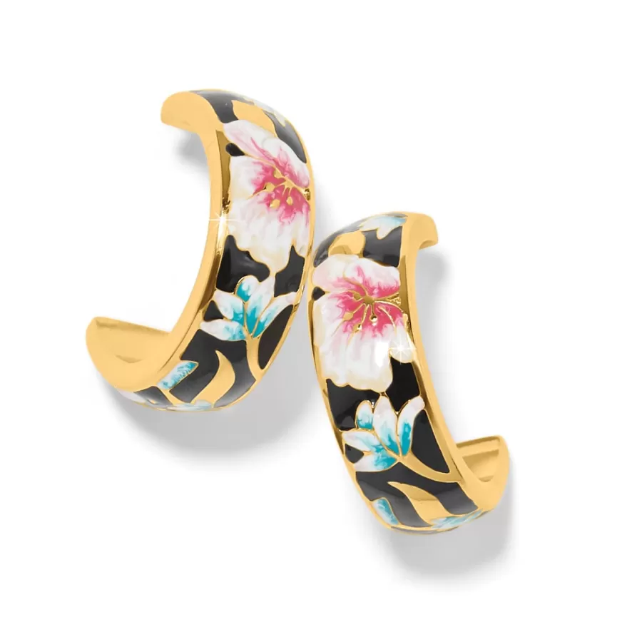 Earrings>Brighton Botanique Butterfly Hoop Earrings Gold-Multi