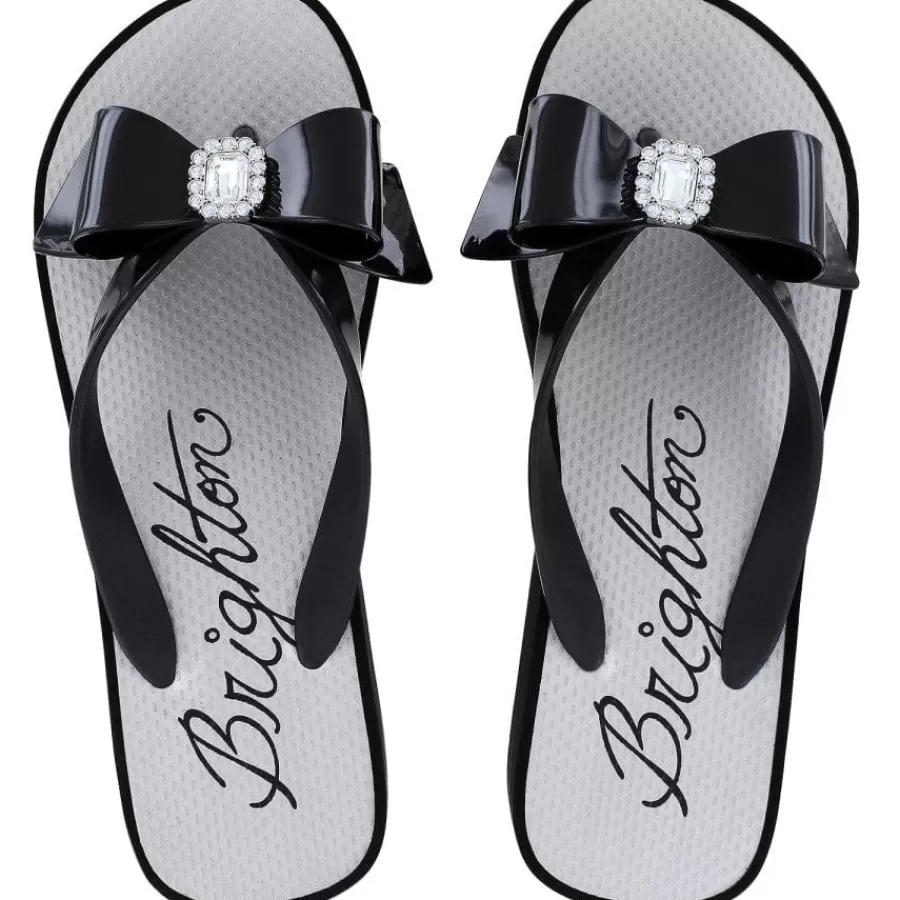 Flip Flops>Brighton Bowie Wedge Flip Flops Black