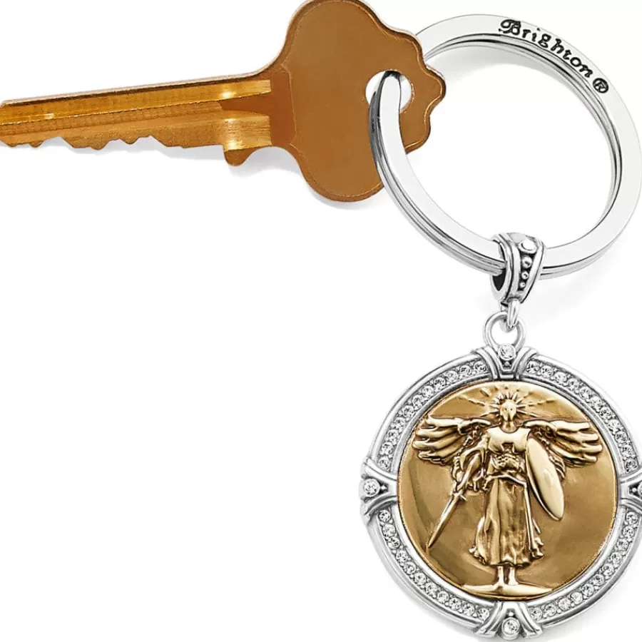 Key Fobs>Brighton Brave Angel Key Fob Silver-Gold