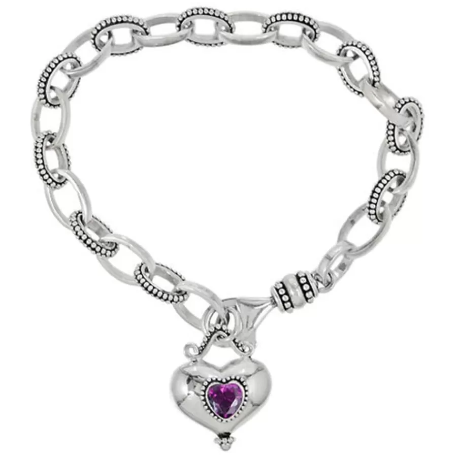 Bracelets>Brighton Buddha Alexandrite Heart Bracelet Silver-Purple