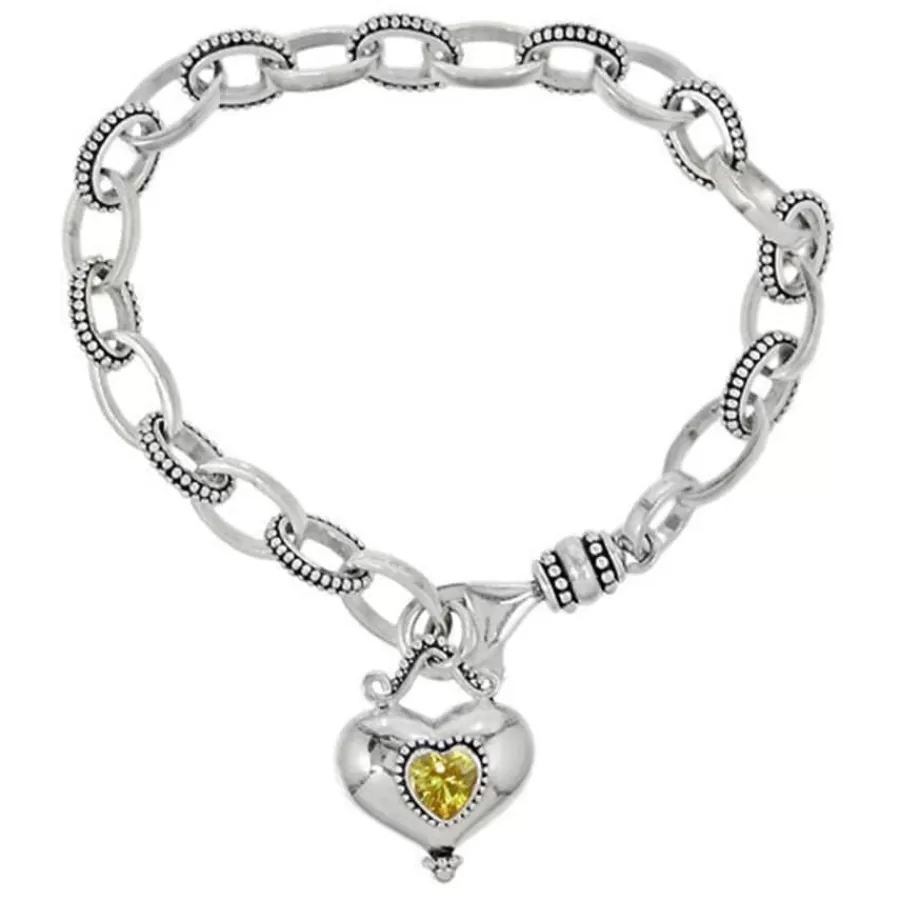 Bracelets>Brighton Buddha Gold Heart Bracelet Silver-Yellow