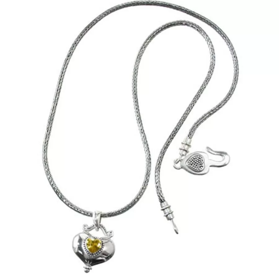 Necklaces>Brighton Buddha Gold Heart Necklace Silver-Yellow