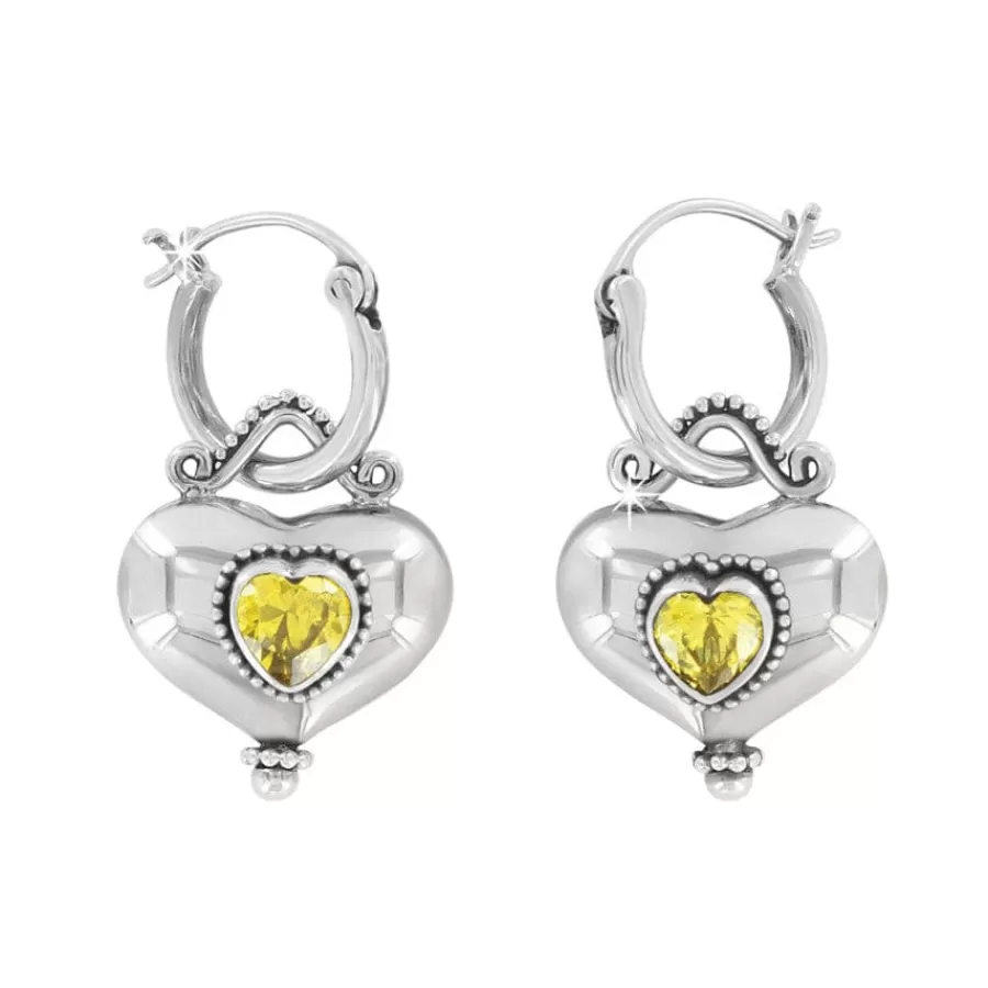 Earrings>Brighton Buddha Gold Heart Reversible Earrings Silver-Yellow