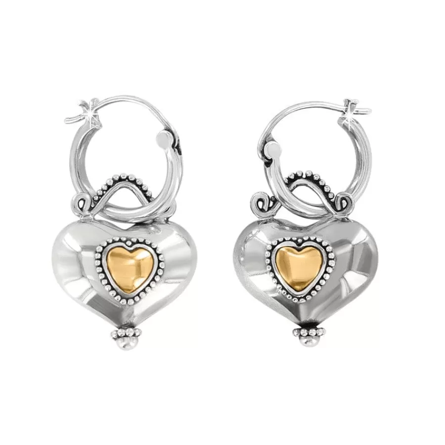 Earrings>Brighton Buddha Gold Heart Reversible Earrings Silver-Yellow