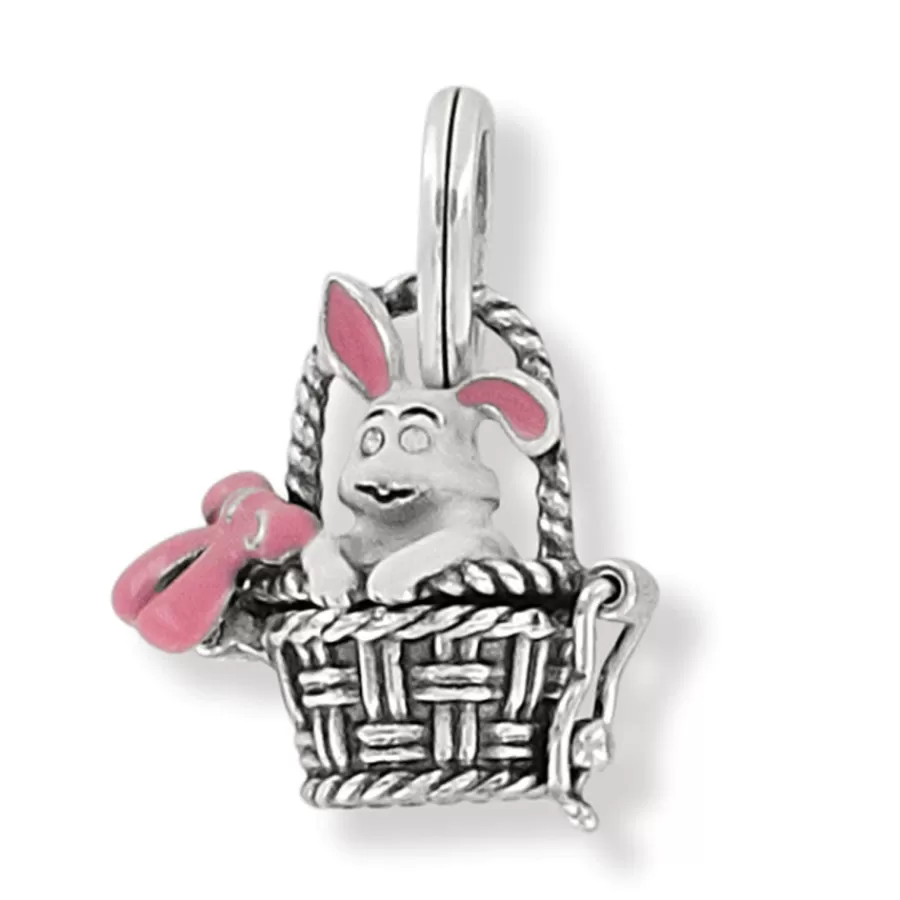 Charms>Brighton Bunny Basket Charm Pink-White