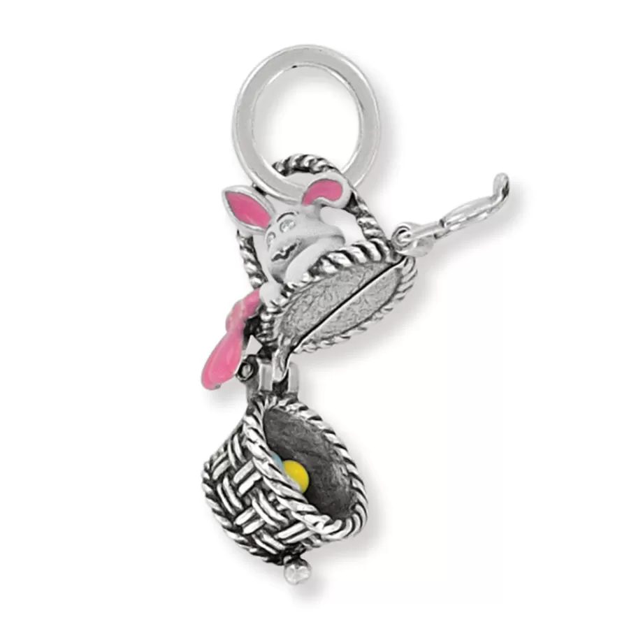 Charms>Brighton Bunny Basket Charm Pink-White