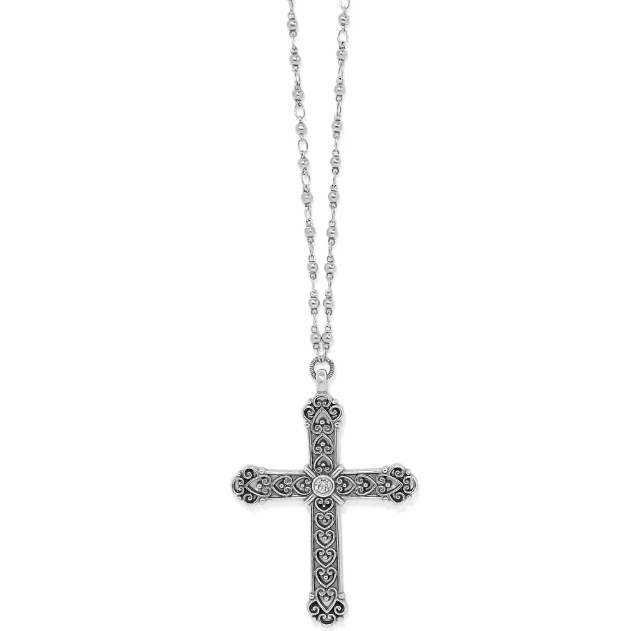 Necklaces>Brighton Byzantium Cross Necklace Silver