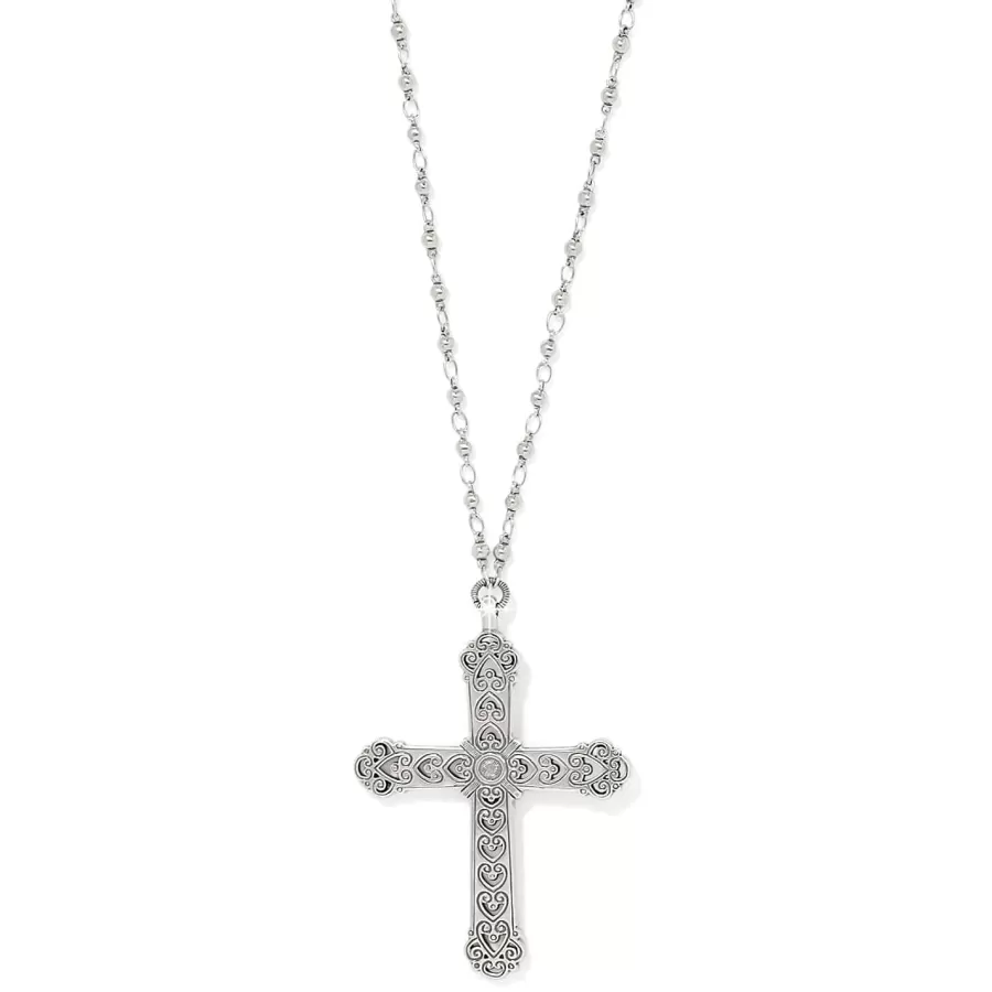 Necklaces>Brighton Byzantium Cross Necklace Silver