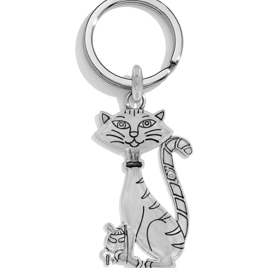 Key Fobs>Brighton Candy Cane Cat Key Fob Silver-Multi