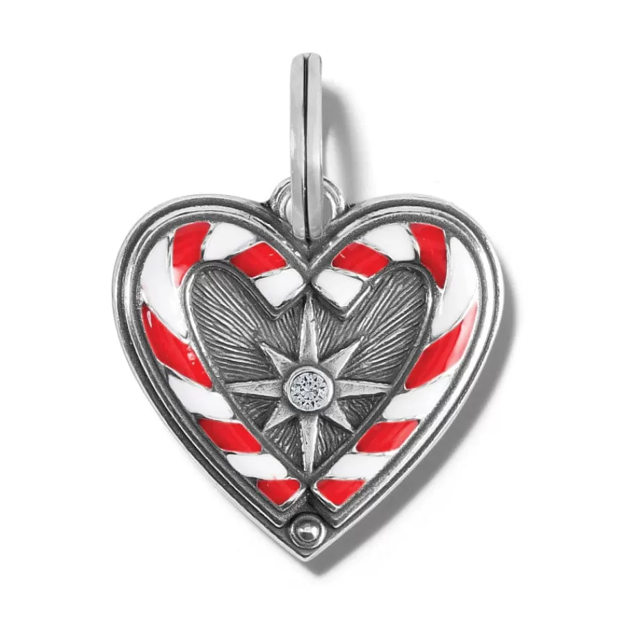 Charms>Brighton Candycane Sweetheart Charm Silver-Multi