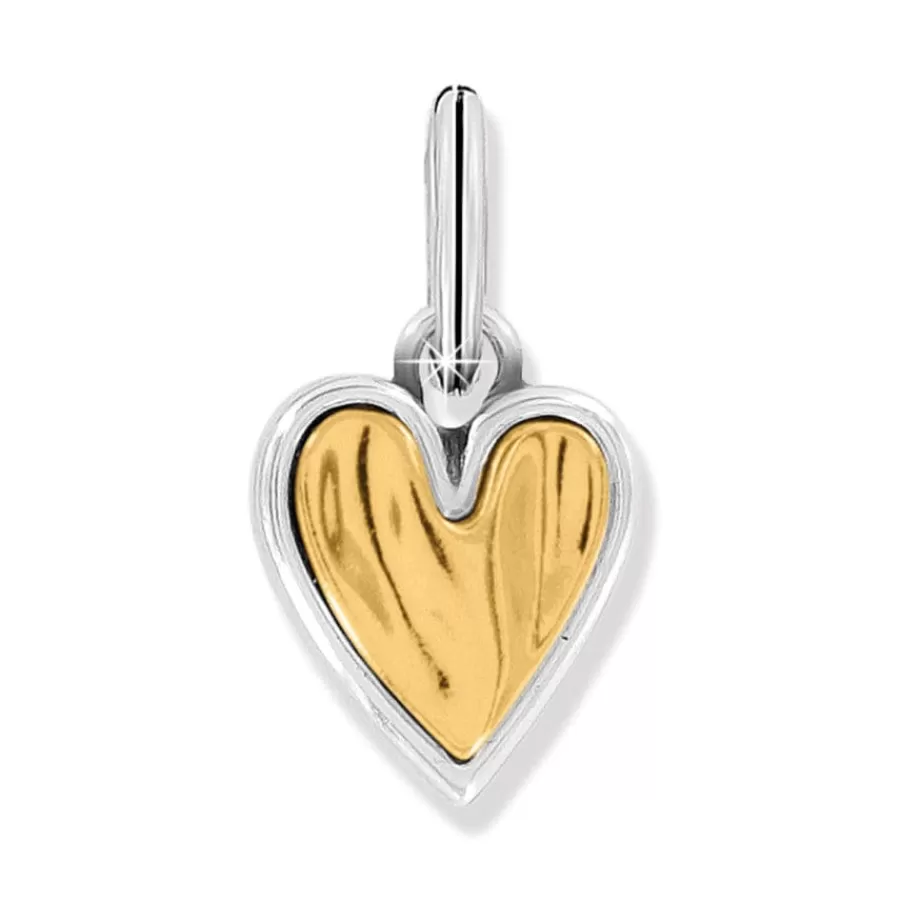 Charms>Brighton Cascade Heart Charm Silver-Gold