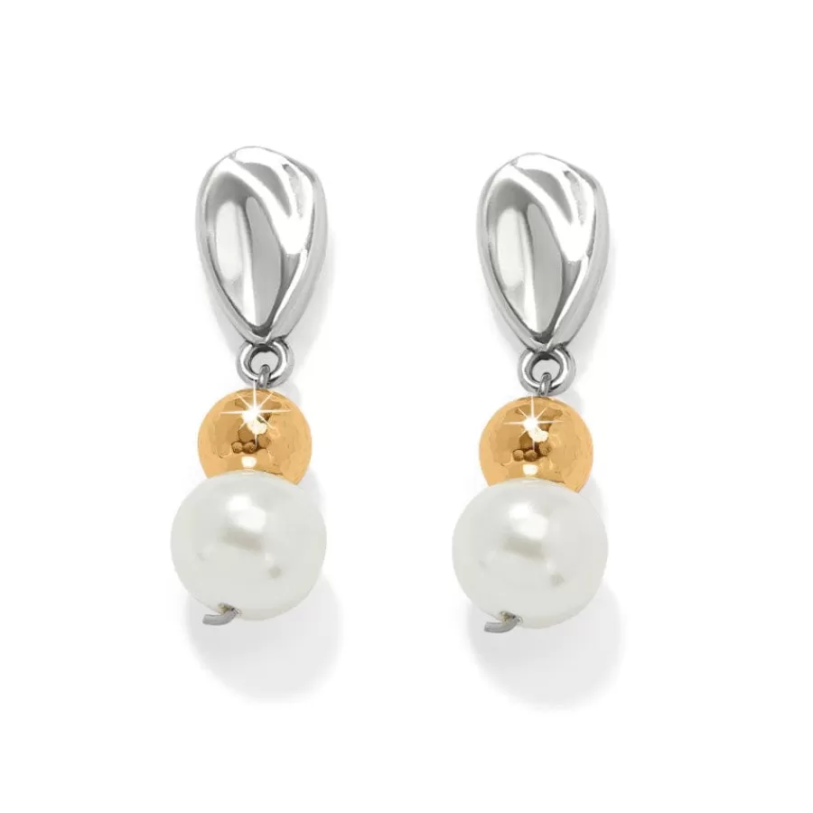 Earrings>Brighton Cascade Unity Pearl Post Drop Earrings Silver-Pearl