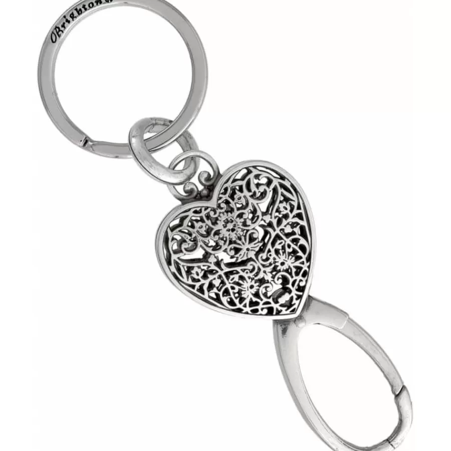 Charm Necklaces & Holders | Key Fobs>Brighton Charmer Heart Key Fob Silver