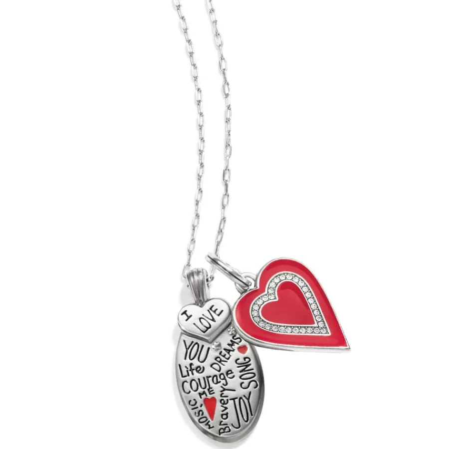 Ready-To-Wear Charm Sets>Brighton Cherish and Love Necklace Silver-Red