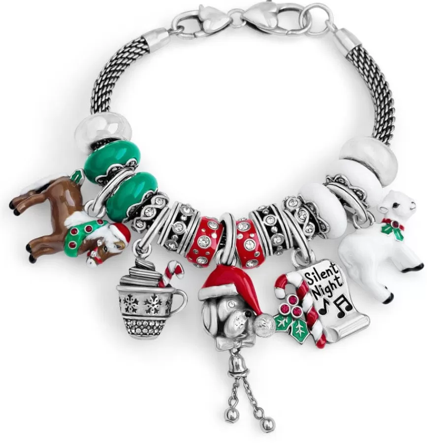 Charms>Brighton Christmas Lamb Charm Silver-White