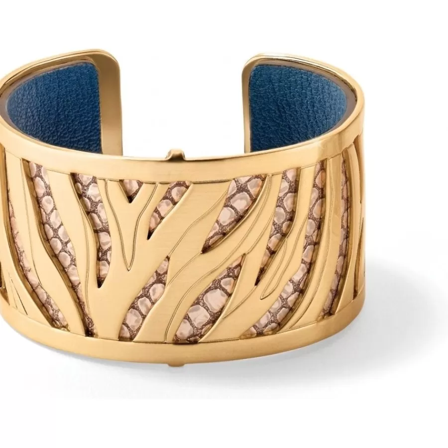 Bracelets>Brighton Christo Johannesburg Wide Cuff Bracelet Set Gold-GoldSnake