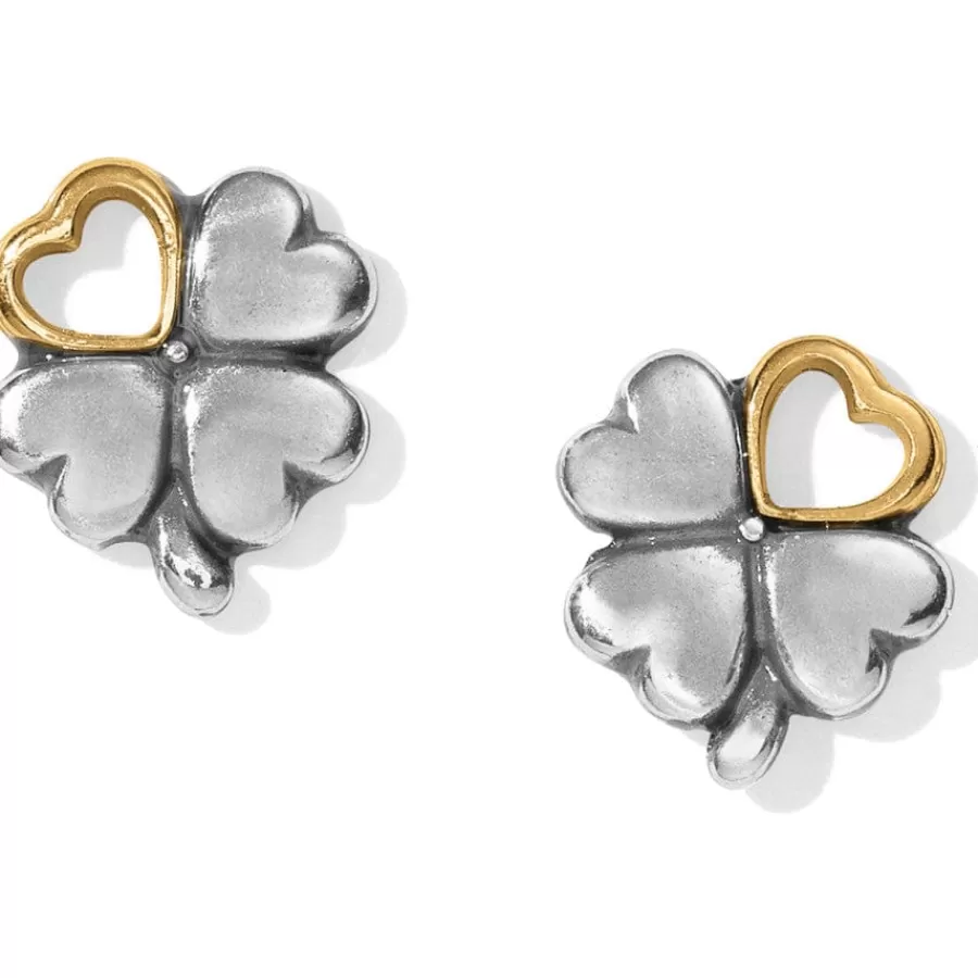 Earrings>Brighton Clover Heart Mini Post Earrings Silver-Gold