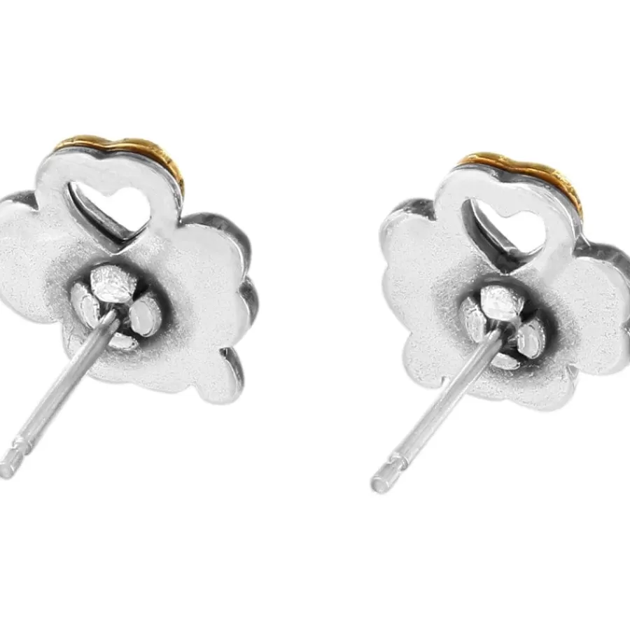 Earrings>Brighton Clover Heart Mini Post Earrings Silver-Gold