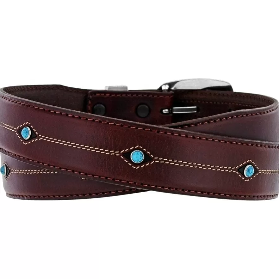 Men'S Belts & Wallets>Brighton Cody Turquoise Taper Belt Brown-Black