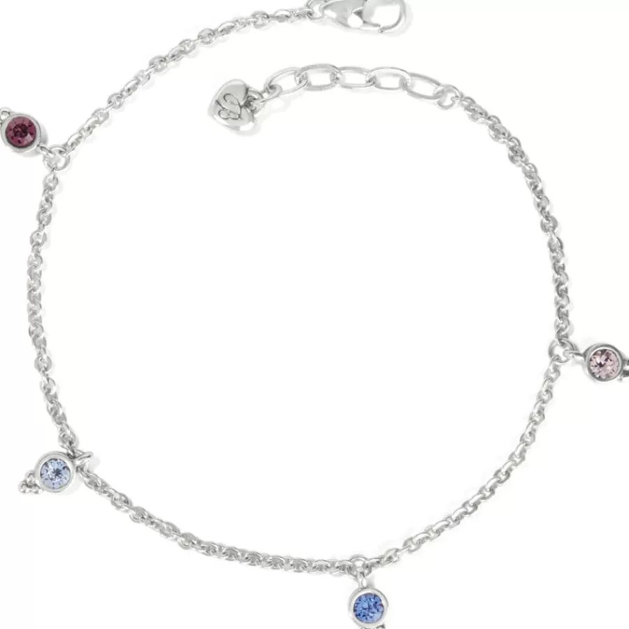 Anklets>Brighton Color Drops Anklet Silver-Multi