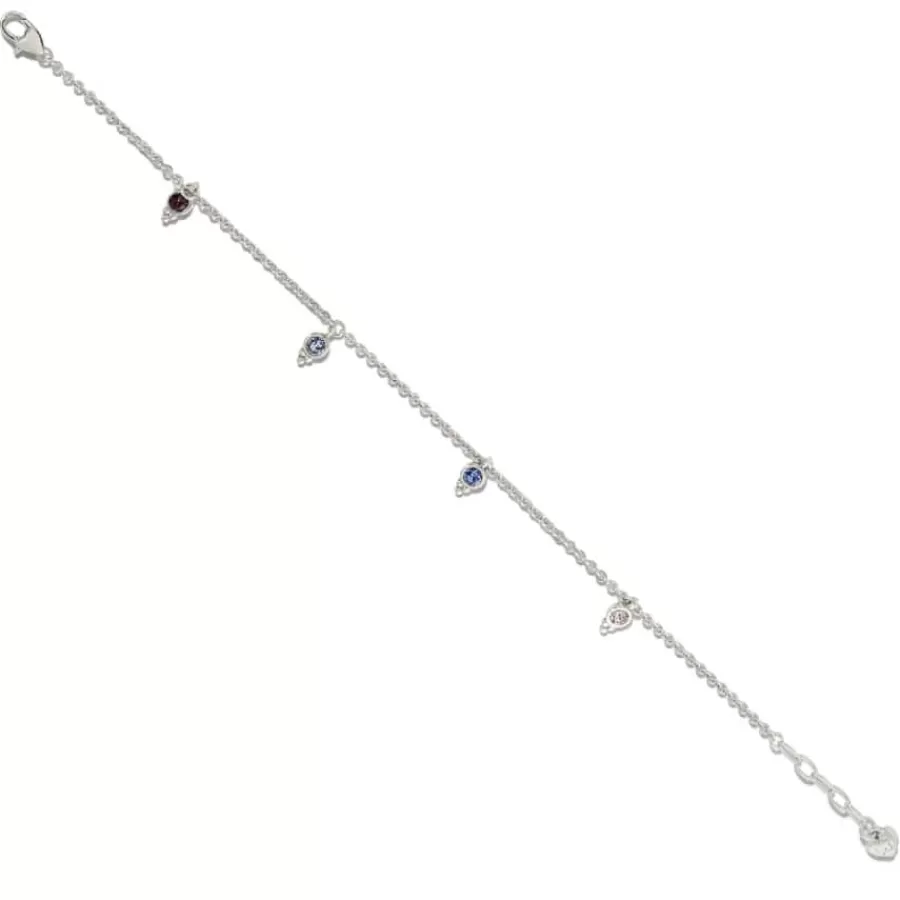 Anklets>Brighton Color Drops Anklet Silver-Multi