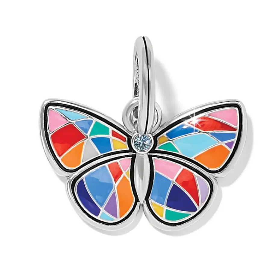 Charms>Brighton Colormix Butterfly Charm Silver-Multi