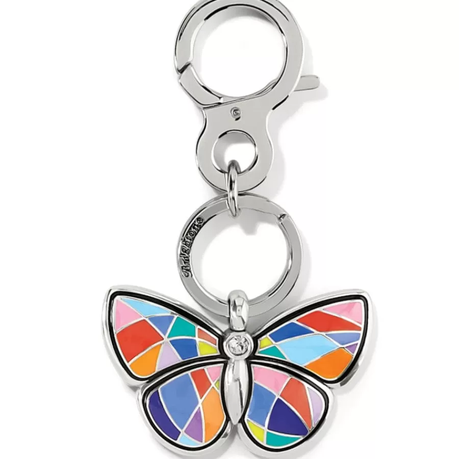 Key Fobs>Brighton Colormix Butterfly Handbag Fob Silver-Multi