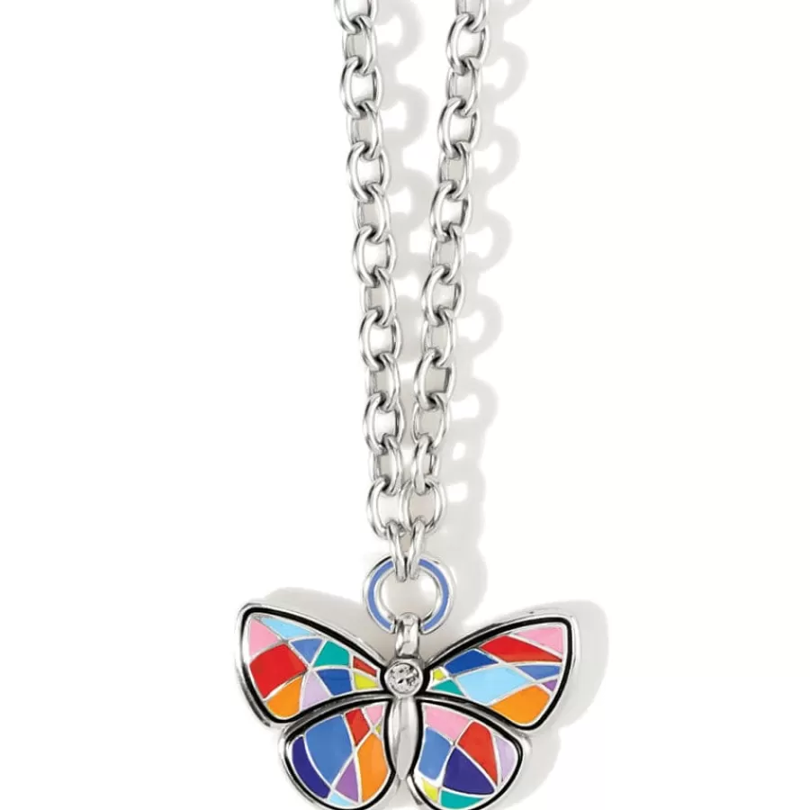 Necklaces>Brighton Colormix Butterfly Ring Necklace Silver-Multi