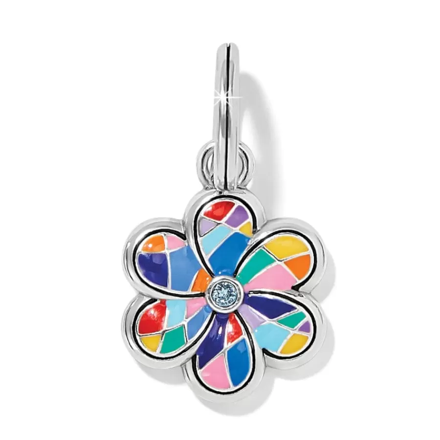 Charms>Brighton Colormix Flower Charm Silver-Multi