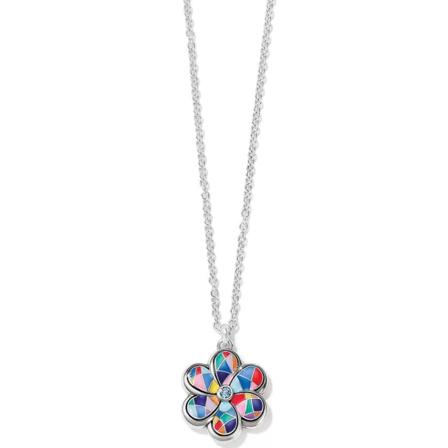 Necklaces>Brighton Colormix Flower Necklace Silver-Multi