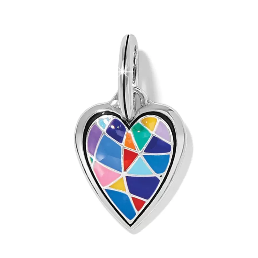 Charms>Brighton Colormix Heart Charm Silver-Multi