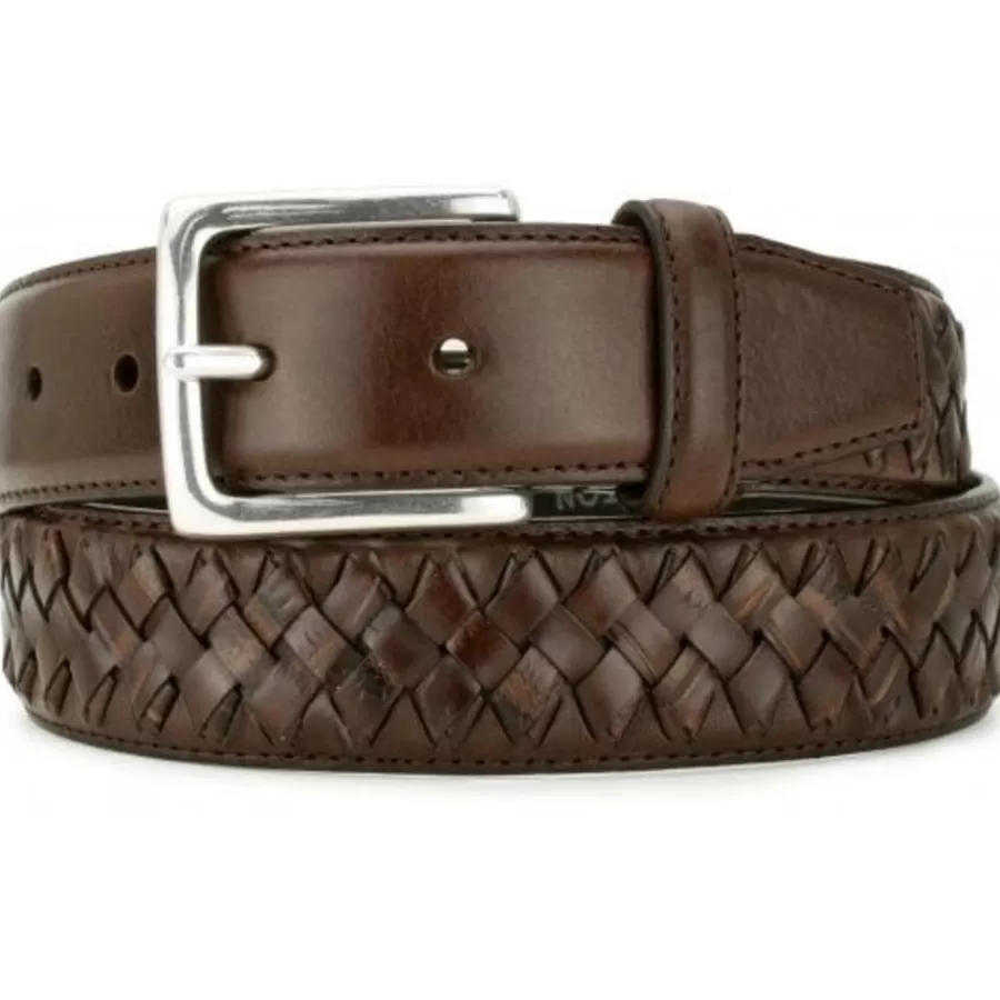 Men'S Belts & Wallets>Brighton Concord Laced Belt DarkBrown