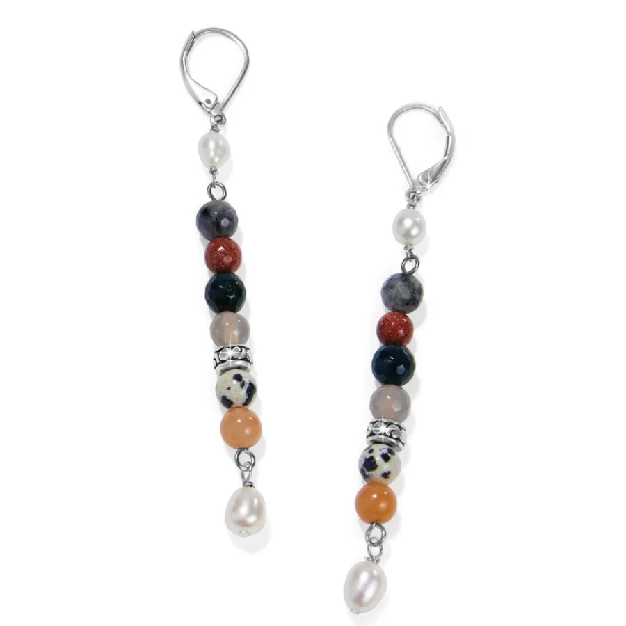 Earrings>Brighton Contempo Desert Sky Pearl Drop Earrings Silver-Multi