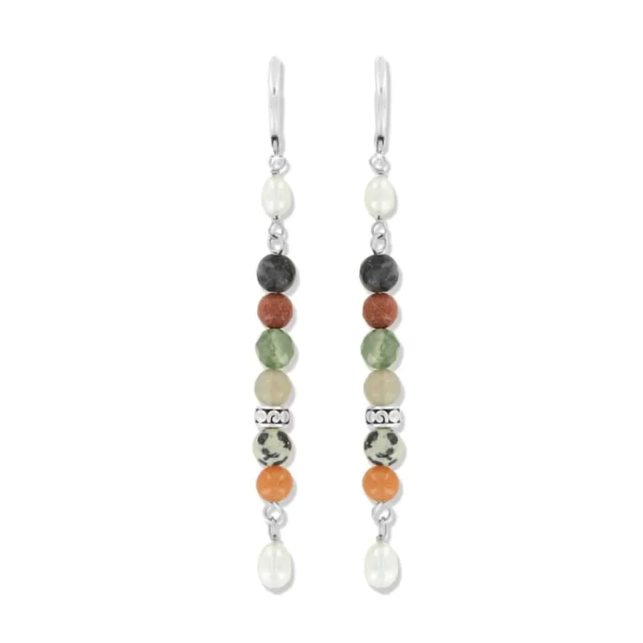 Earrings>Brighton Contempo Desert Sky Pearl Drop Earrings Silver-Multi