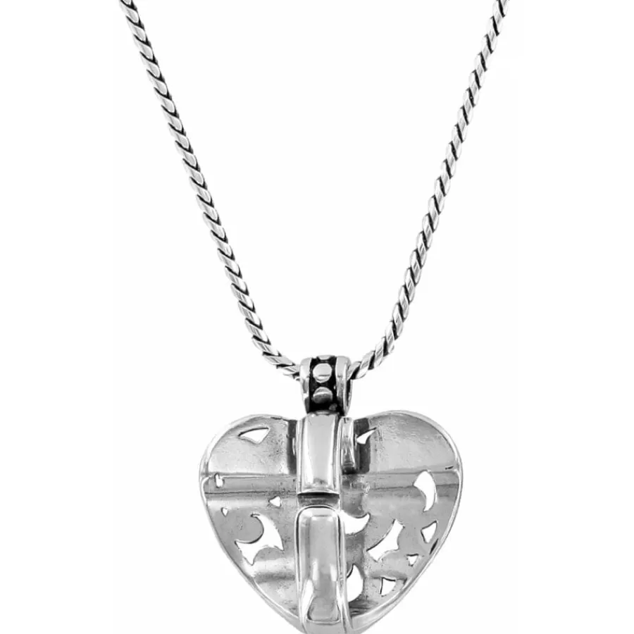 Necklaces | Badge & Id Clips>Brighton Contempo Heart Badge Clip Necklace Silver