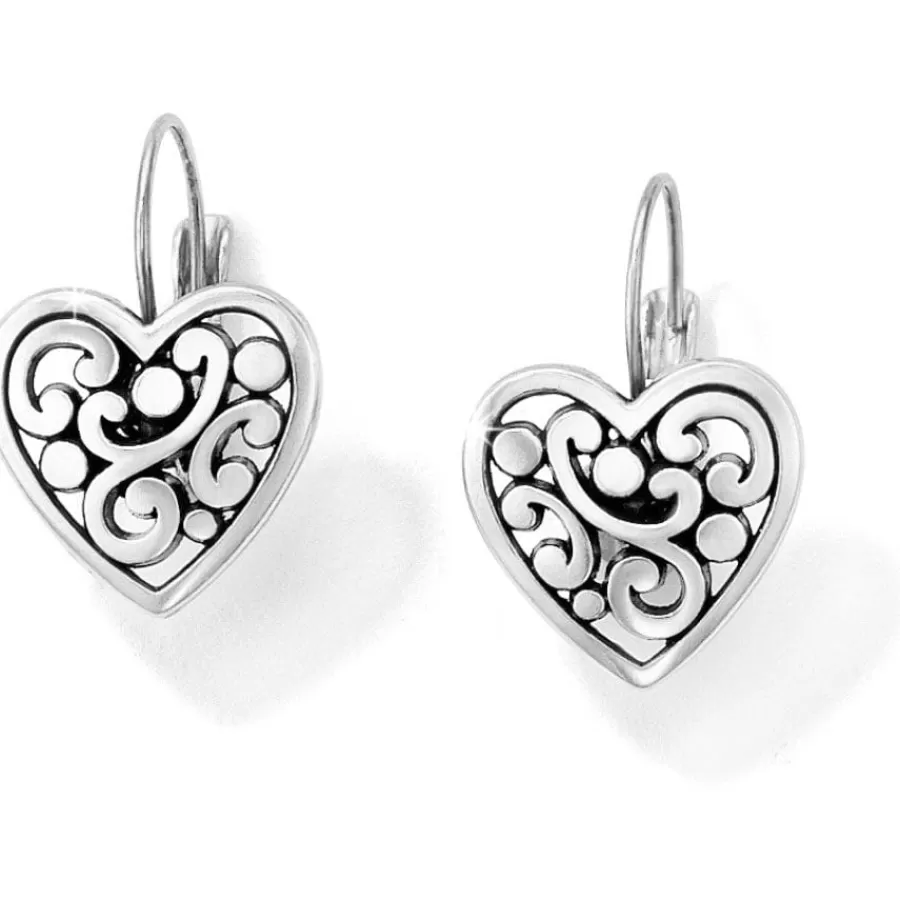 Earrings>Brighton Contempo Heart Leverback Earrings Silver