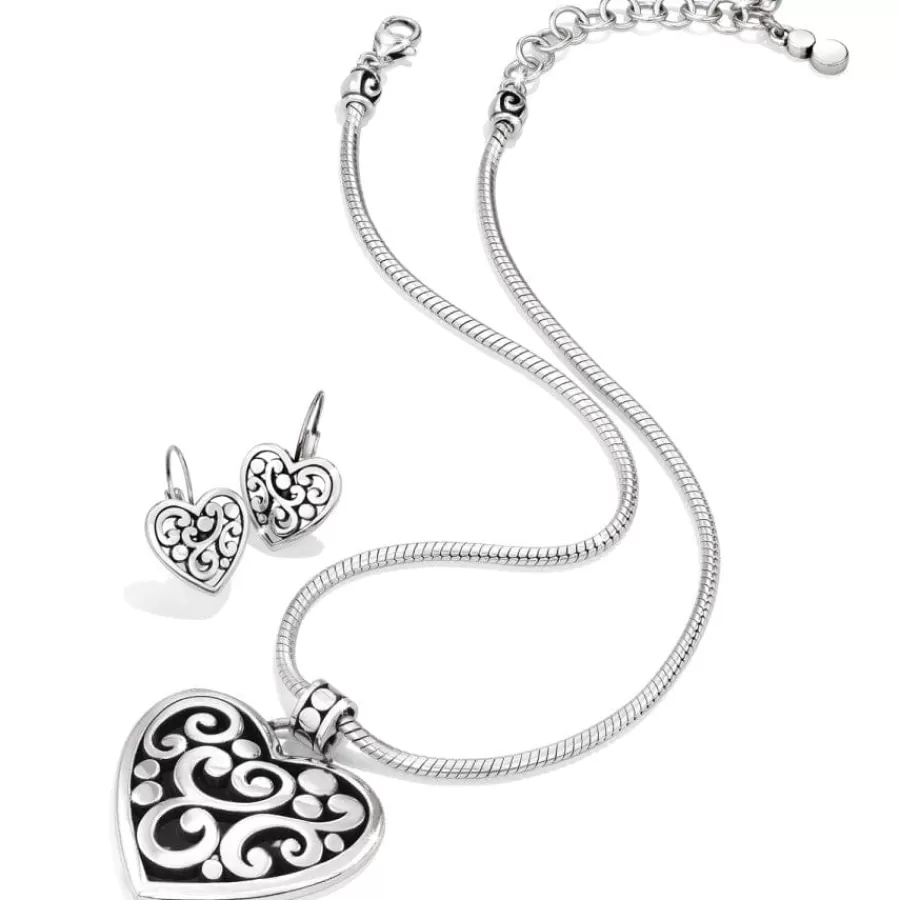 Earrings>Brighton Contempo Heart Leverback Earrings Silver