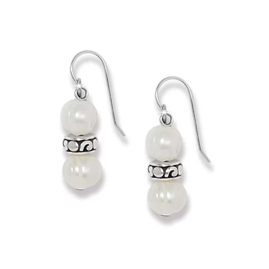 Earrings>Brighton Contempo Heart Pearl French Wire Earrings Silver-Pearl