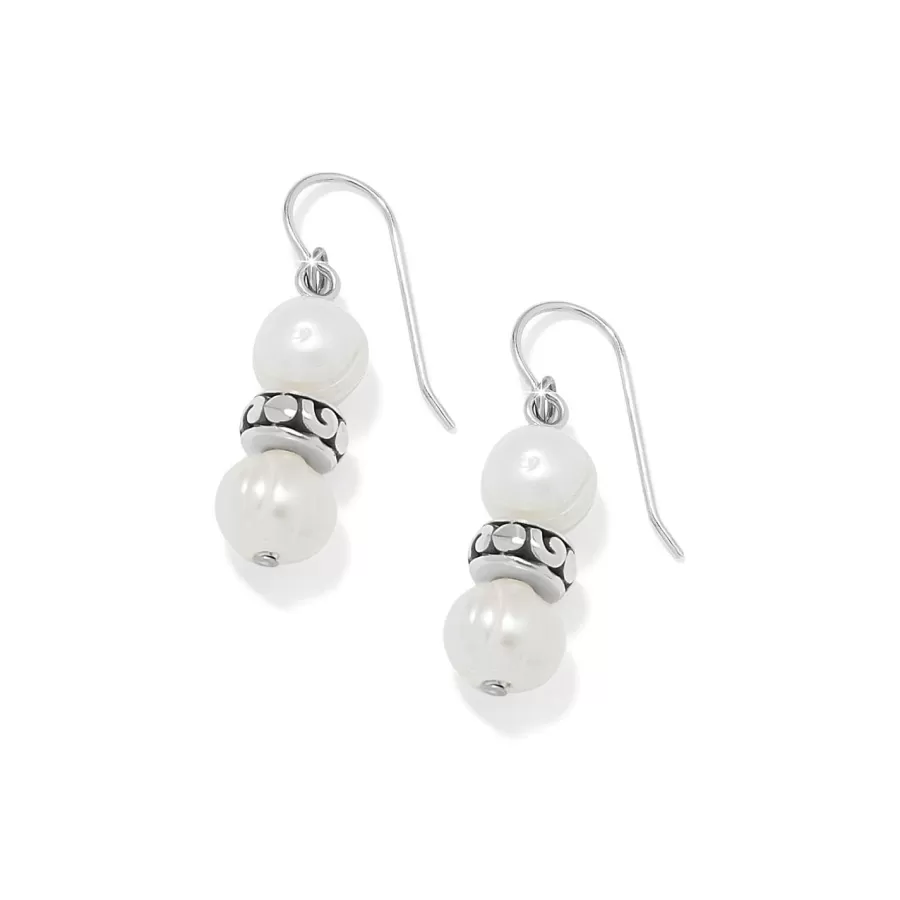 Earrings>Brighton Contempo Heart Pearl French Wire Earrings Silver-Pearl