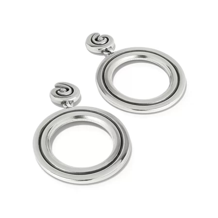 Earrings>Brighton Contempo Moda Ring Post Drop Earrings Silver