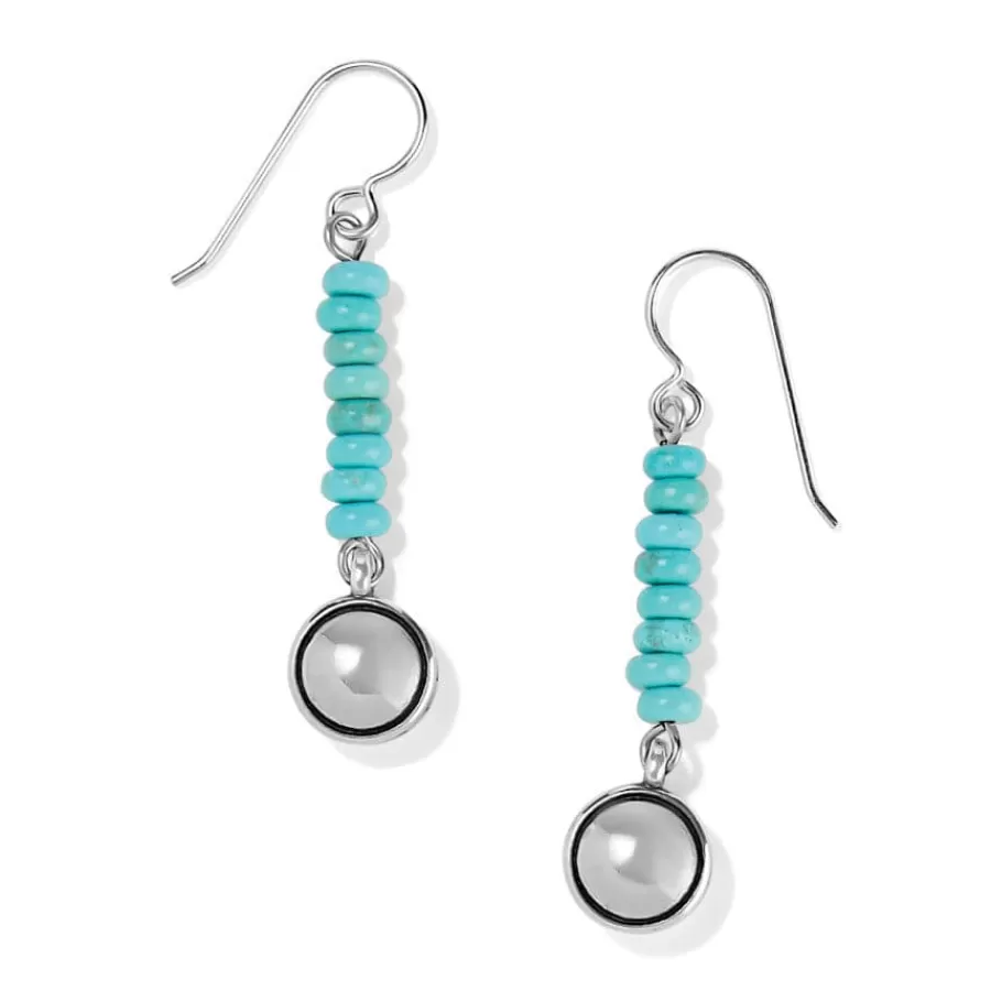 Earrings>Brighton Contempo Nuevo Azul Dome French Wire Earrings Silver-Turquoise