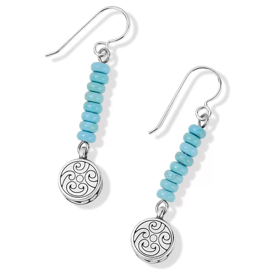 Earrings>Brighton Contempo Nuevo Azul Dome French Wire Earrings Silver-Turquoise