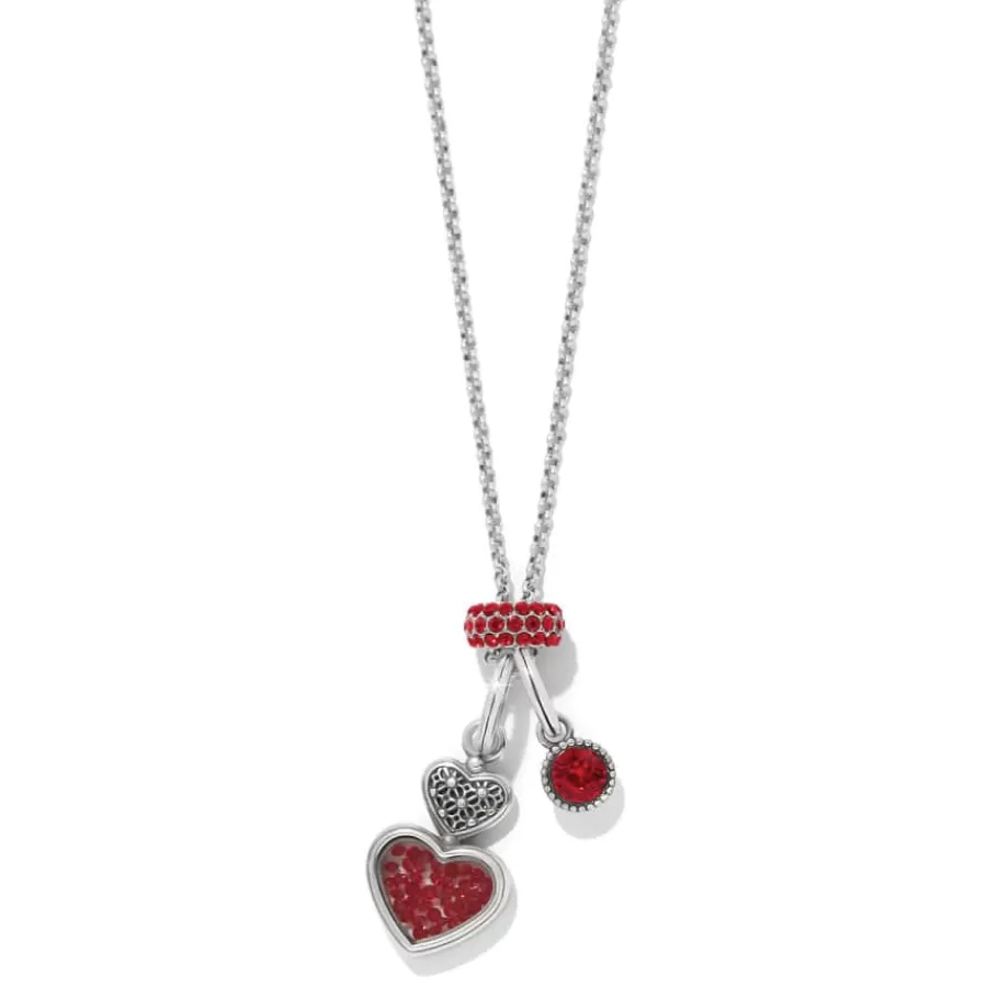 Ready-To-Wear Charm Sets>Brighton Count Your Blessings Charm Necklace Silver-Red