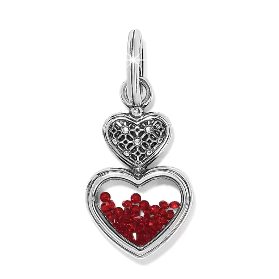 Charms>Brighton Count Your Blessings With Love Charm Silver-Red